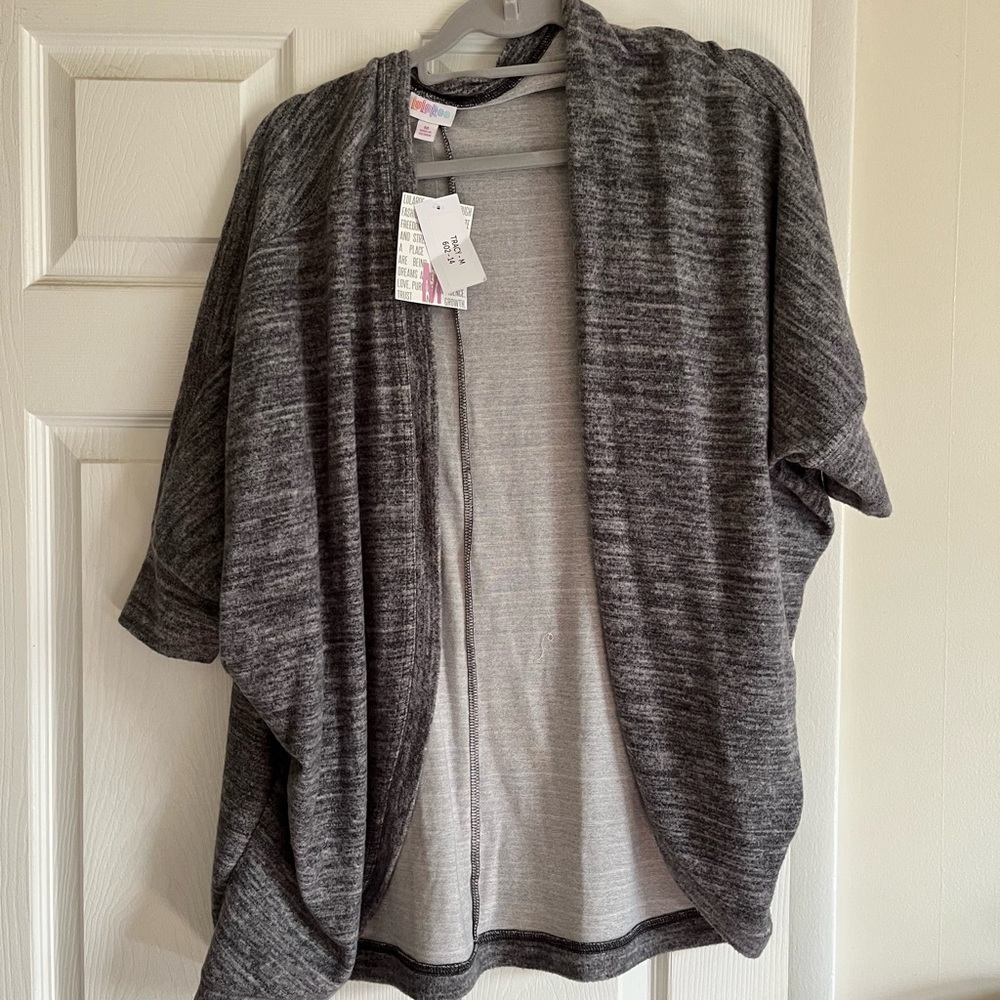 LuLaRoe Tracy Gray Open-Front Cardigan